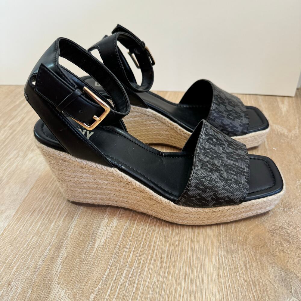 DKNY Calima Ankle Strap Espadrille Wedges - Size 9.5 - Picture 2 of 6